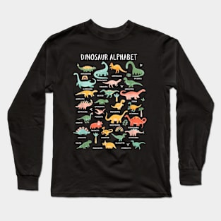 Dinosaurs Alphabet A-Z ABC Dino Identification Long Sleeve T-Shirt